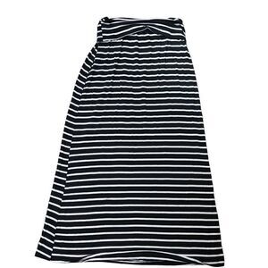 A.n.a Women's Size Small Black White Striped Fold over Maxi Skirt